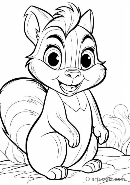 Page de coloriage mignonne d'écureuil pour enfants